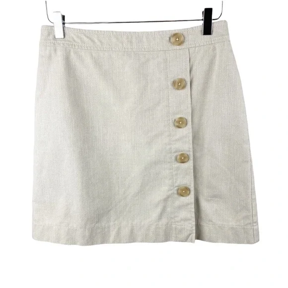 Ann Taylor Petite Tan Button Pencil Skirt Work Casual 6P - Picture 2 of 9